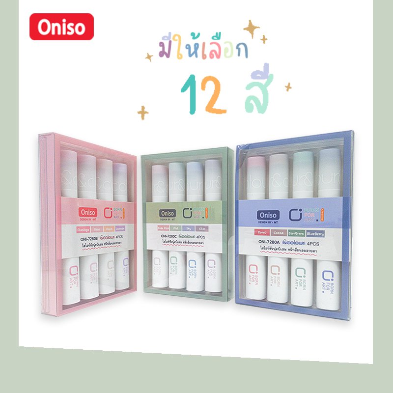 Bปากกาไฮไลท์  แพ็ค 4  1*12  ONI-7280-C