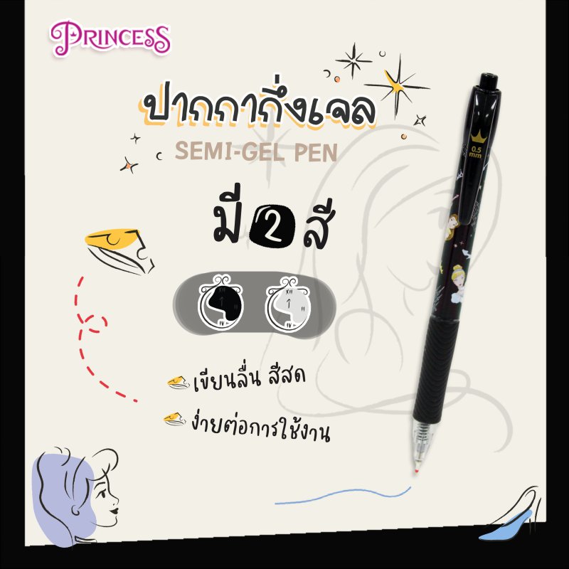 Bปากกากึ่งเจล แพ็ค2  1*20  PRC-567MJ