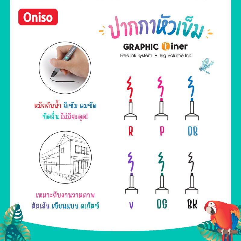 Bปากกาตัดเส้น แพ็ค6 (1*12)  ONI-5012-6