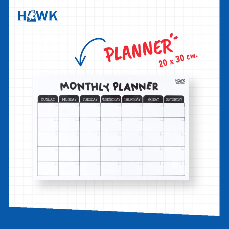 Kกระดานแม่เหล็ก planner (อังกฤษ) HK-8820